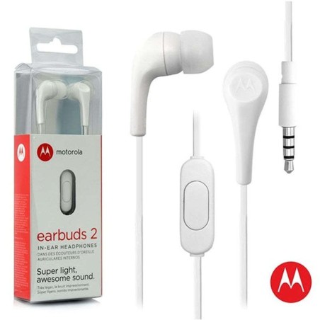 Auricular Motorola Earbuds 2 Manos Libres Blanco
